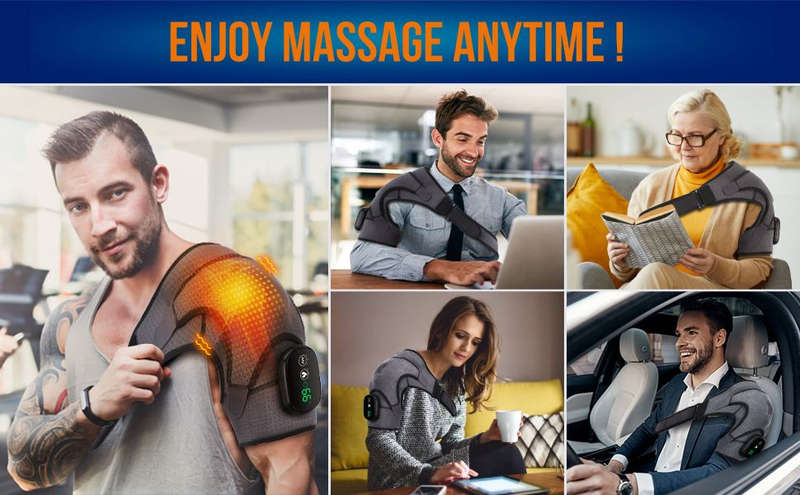 Heated Shoulder Massager and Support Brace