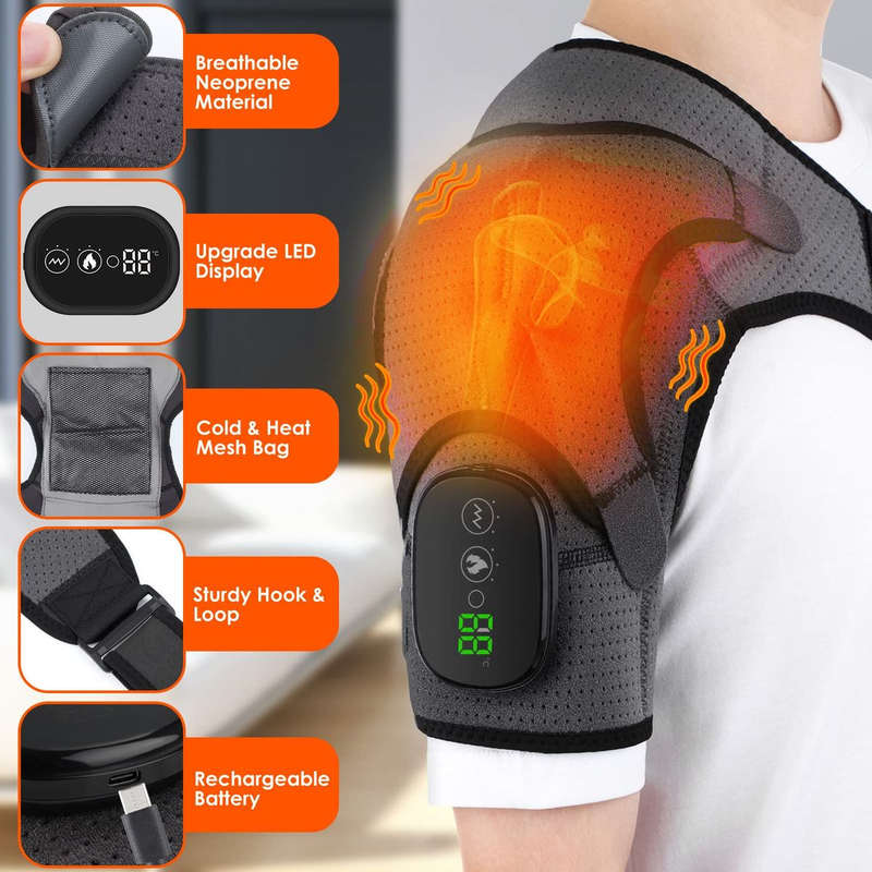 Heated Shoulder Massager and Support Brace