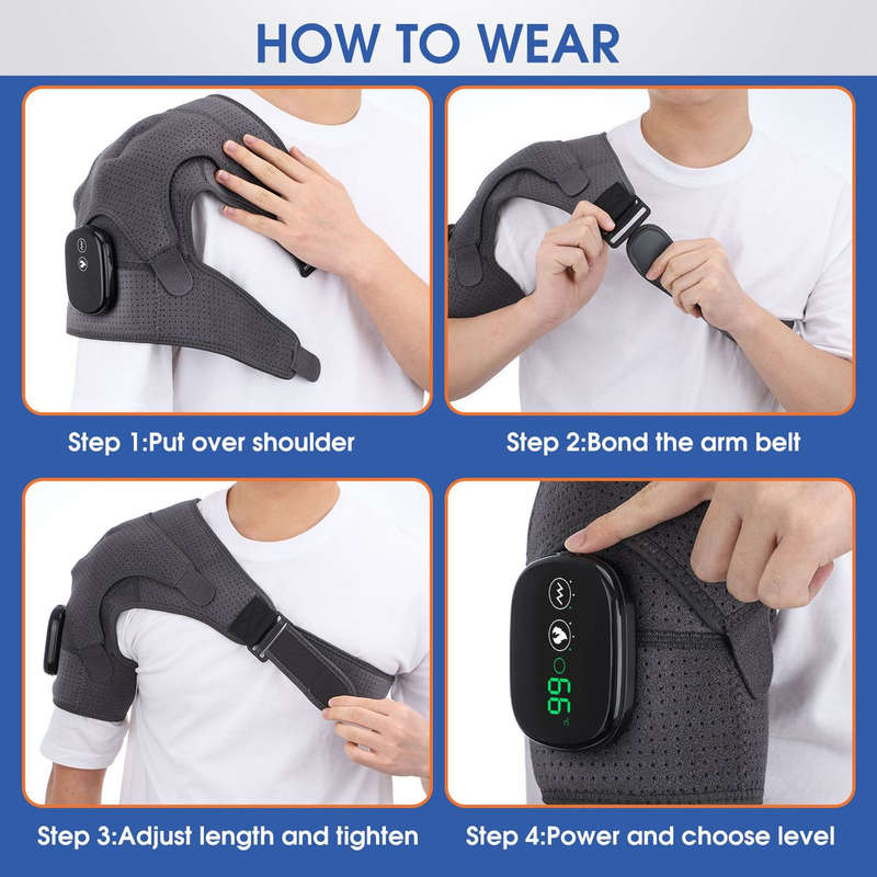 Heated Shoulder Massager and Support Brace