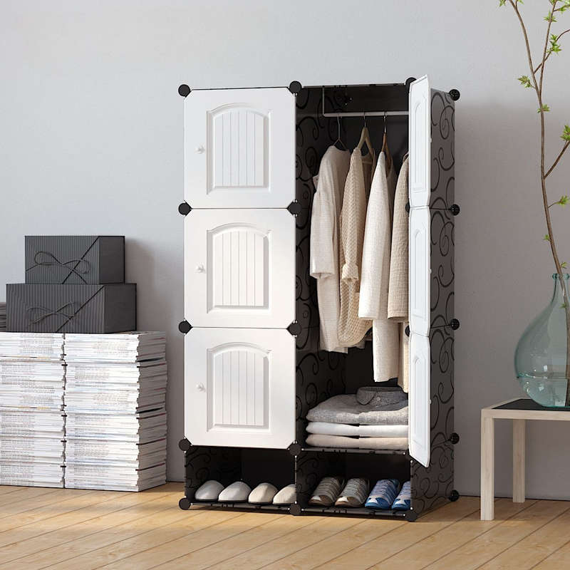 Portable 6 Cube With Hanging Space Rack