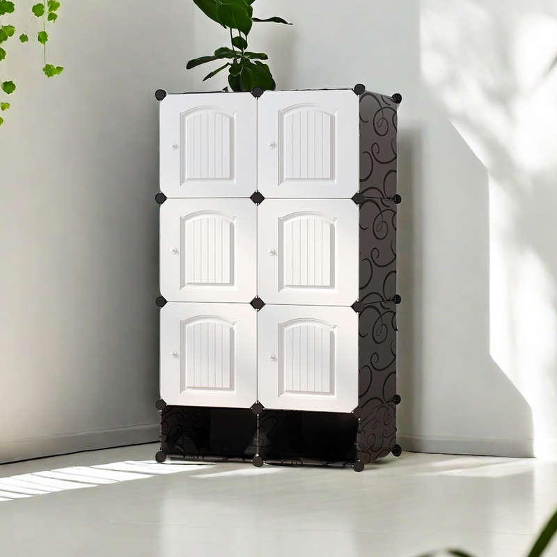 Portable 6 Cube With Hanging Space Rack