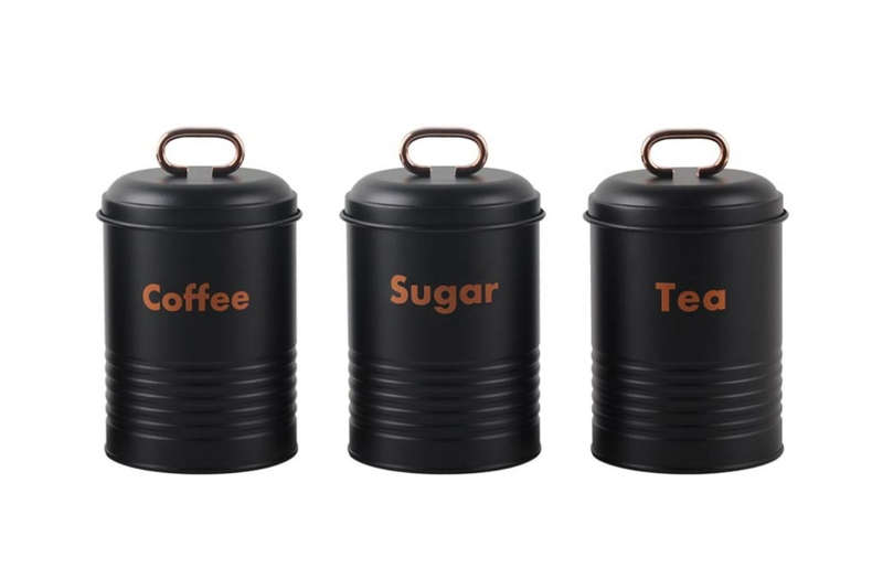 Totally Home Retro Breadbin Steel Design with 3 Piece Matching Canister Set