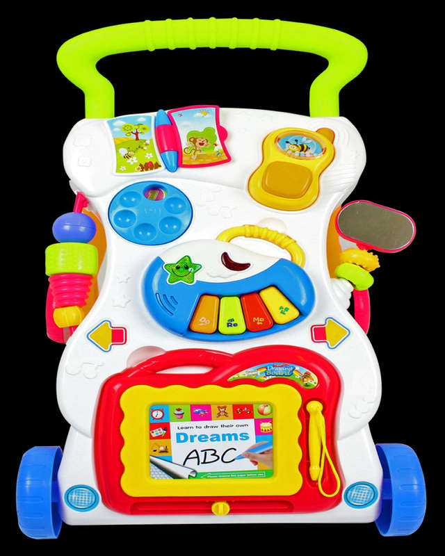 Baby Links Push Walker with Music, Detachable toys and wipe and write board