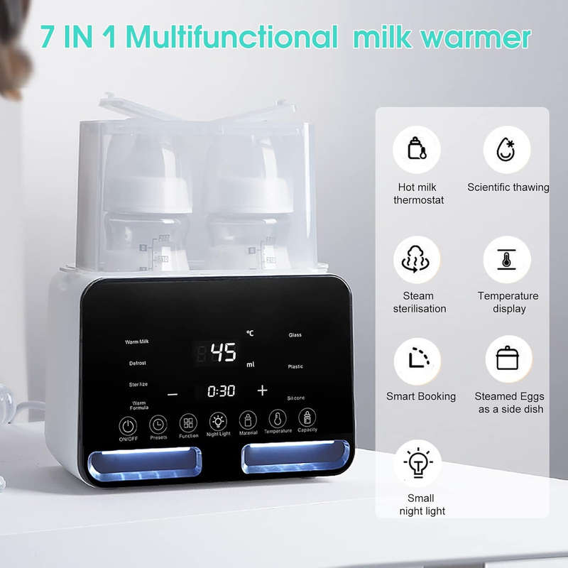 Baby Bottle Warmer With Night Light Large LCD Display Multifunctional