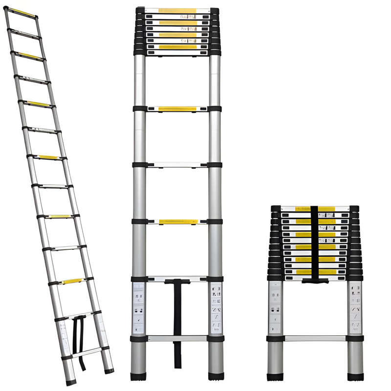 Outdoor Aluminum Compact Ladder, Heavy Duty Folding Telescopic Ladders - 440 cm