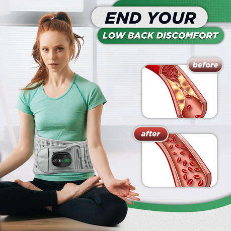 Red Light Heating and Massaging Stress Relief Carrier, Lumbar Back Reliever