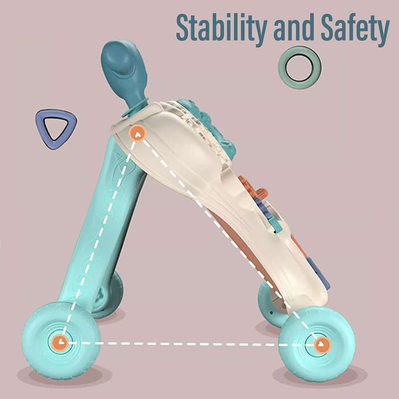Baby Push Walker for Baby Boy Girl Sit-to-Stand Walkers with Music & STEM