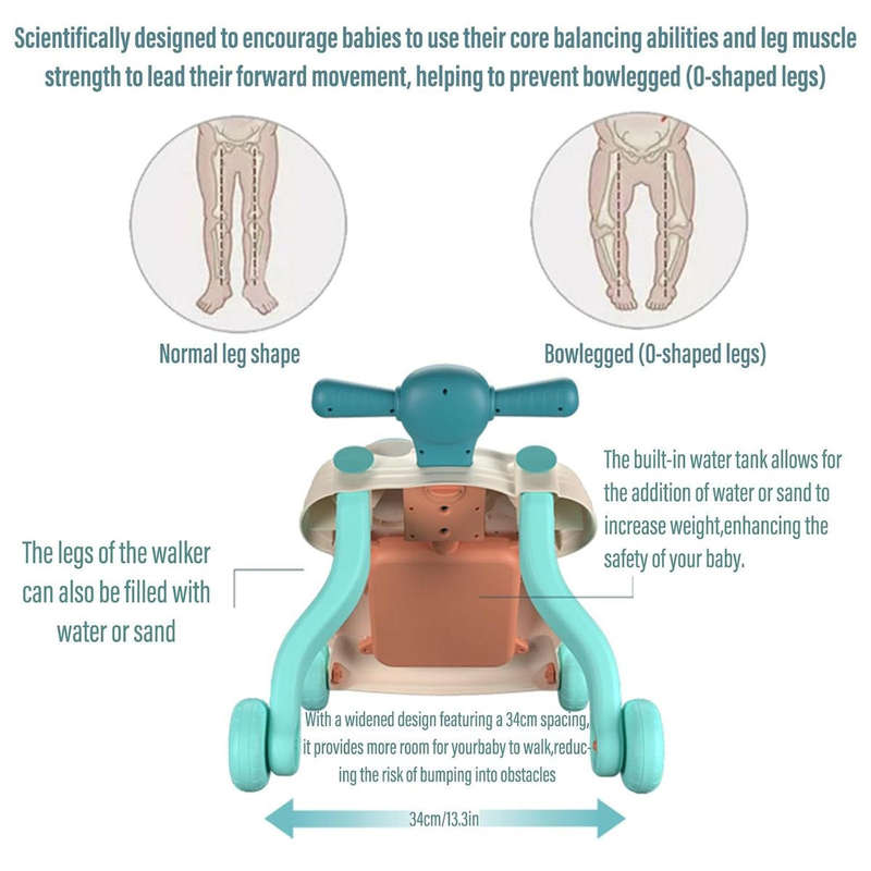 Baby Push Walker for Baby Boy Girl Sit-to-Stand Walkers with Music & STEM
