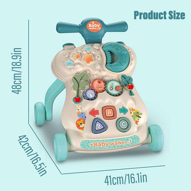 Baby Push Walker for Baby Boy Girl Sit-to-Stand Walkers with Music & STEM