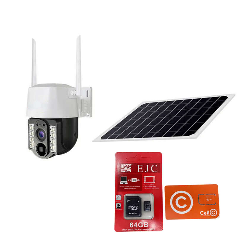 Solar Powered Outdoor Smart Camera with 64GB Memory Card