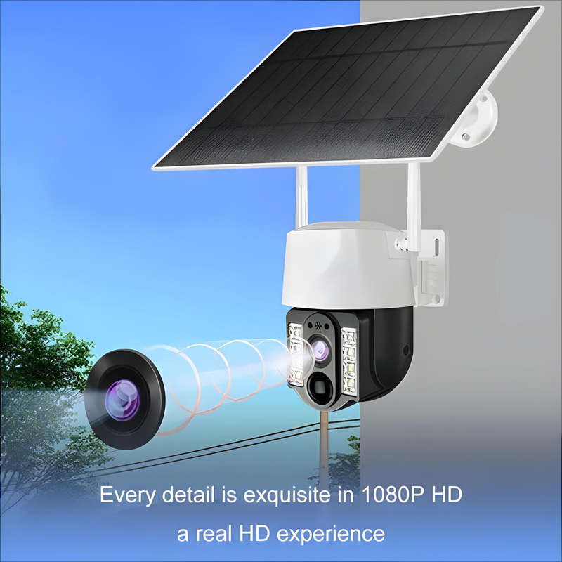 Solar Powered Outdoor Smart Camera with 64GB Memory Card