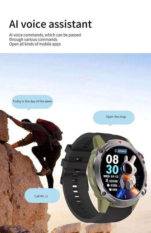 S611 smart watch remote shooting health monitoring HD screen sports watch - Black