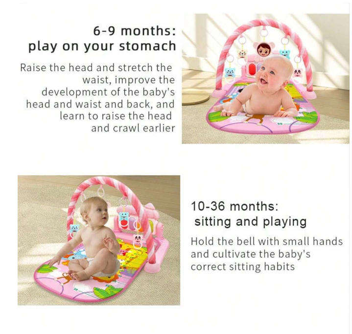 Baby Crawl Mat Gym Mat Pink Balloons