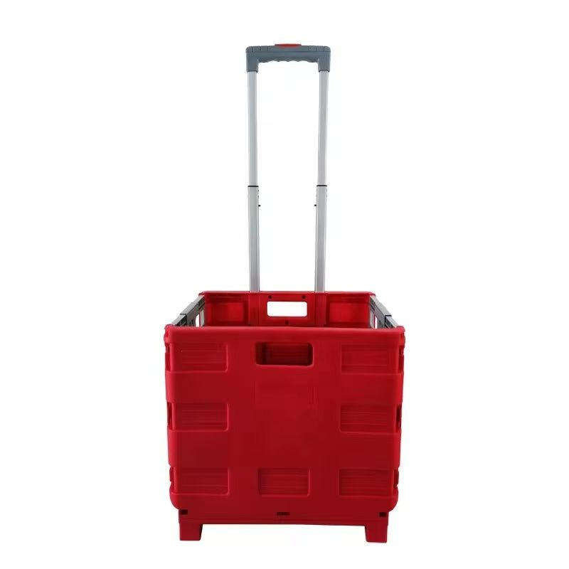High Quality and Convenient Foldable Shopping Cart with Wheels - Red