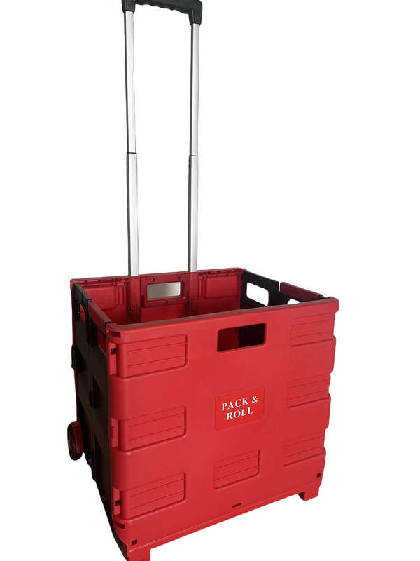 High Quality and Convenient Foldable Shopping Cart with Wheels - Red