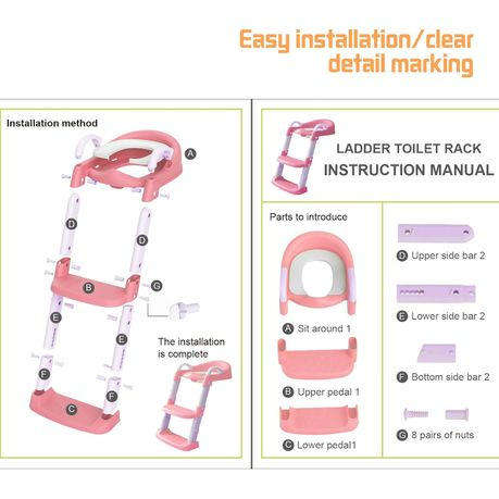 Baby Foldable Potty Toilet Training Ladder - blue