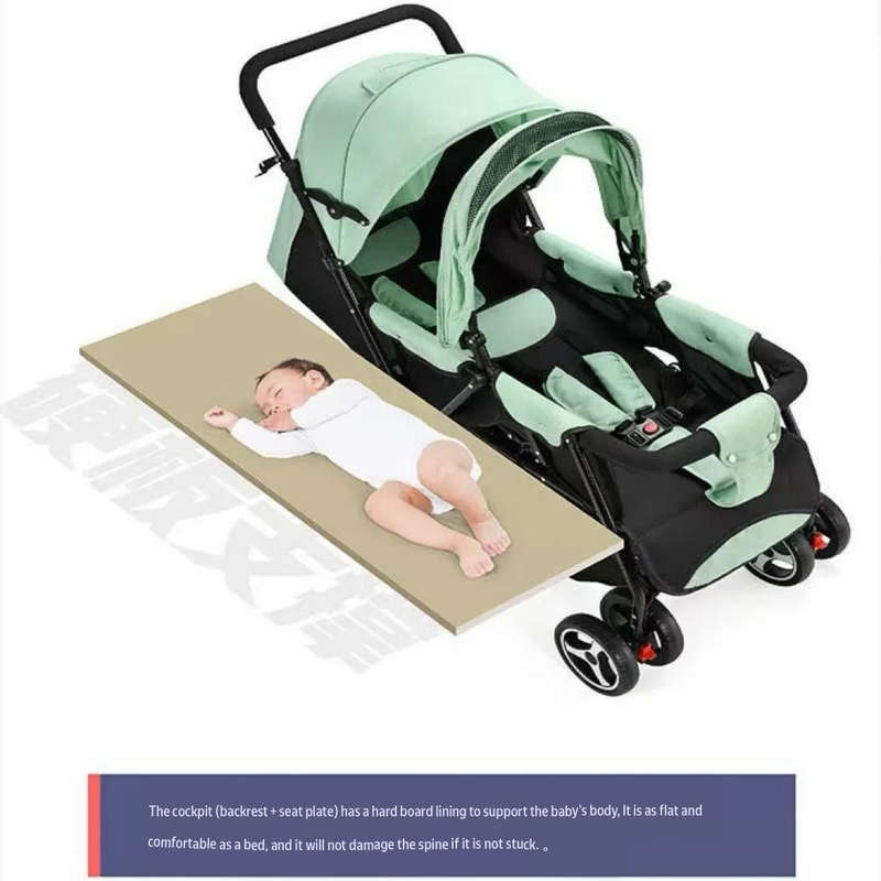 High-quality baby stroller twin lightweight travel system - Blue