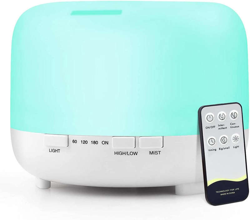 LED 500ML Aroma Diffuser Atomizer Air Humidifier With Remote And Adaptor
