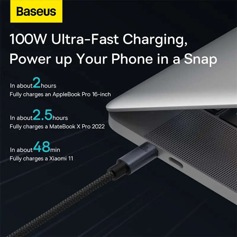 Baseus Type-C 100W Data or Charging Cable (1 m Long)