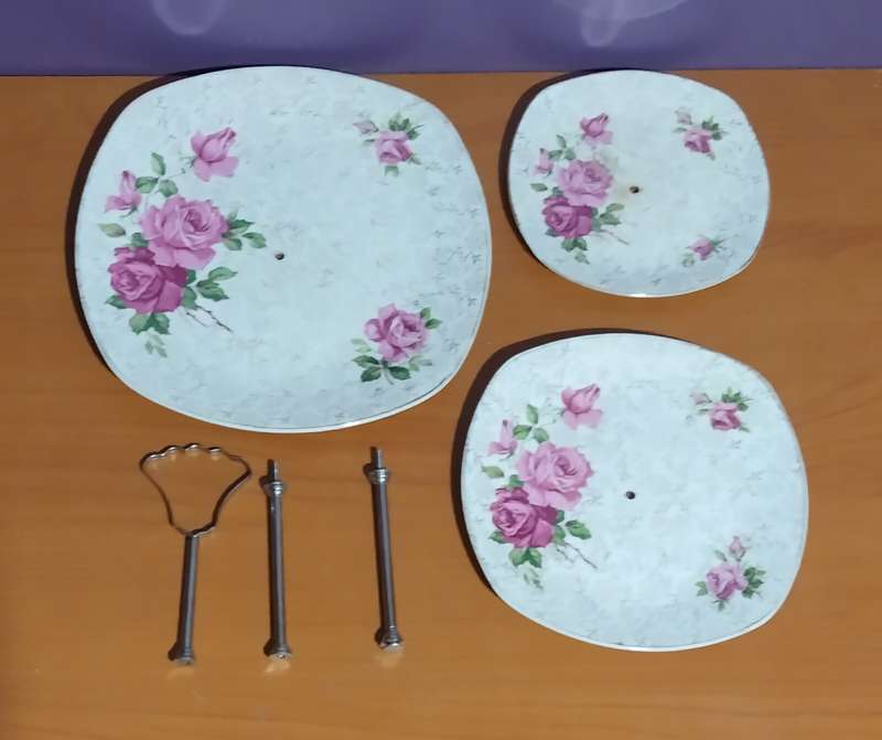 Midwinter Stylecraft Chintz Rose Three Tier Cake Plate
