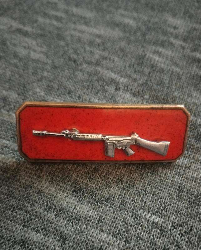 SADF Marksman 2nd Class (Silver) Proficiency badge. Skiet balkie.