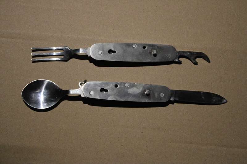 OUTDOOR CAMPING KNIFE FORK AND SPOON COMBO MILITARY