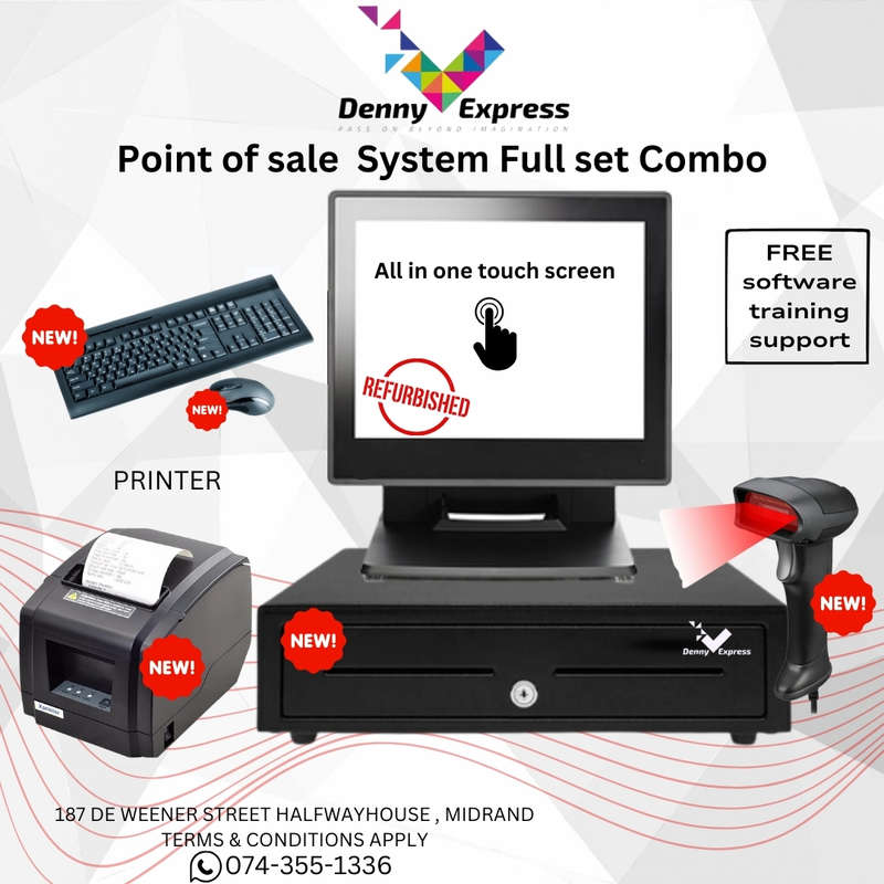 Point of sale  System Combo  4GB DDR3 Memory, 120GB SSD, MS Win10 Pro, 15 Touch Terminal