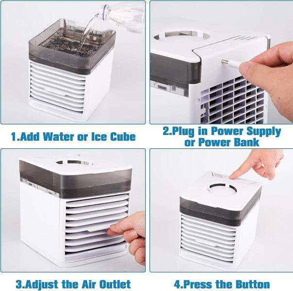 Portable Air Cooler Fan With LED Lights