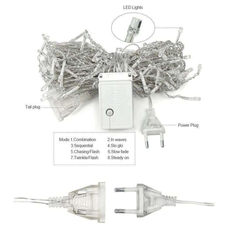 Fairy Curtain Lights With Tail Plug Extension, Warm White, 3m × 0.5m, Lot 1 Of 11