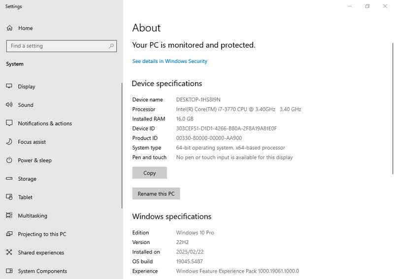 i7 gaming PC with GPU