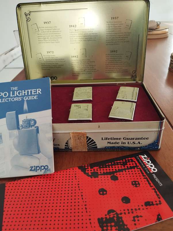 Zippo anniversary series 1932 - 1992 Collectors Rdition 6 Lighter with Buttons and Booklets