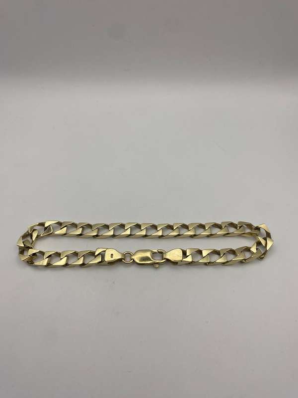 9k Yellow Gold Men's Curb Bracelet