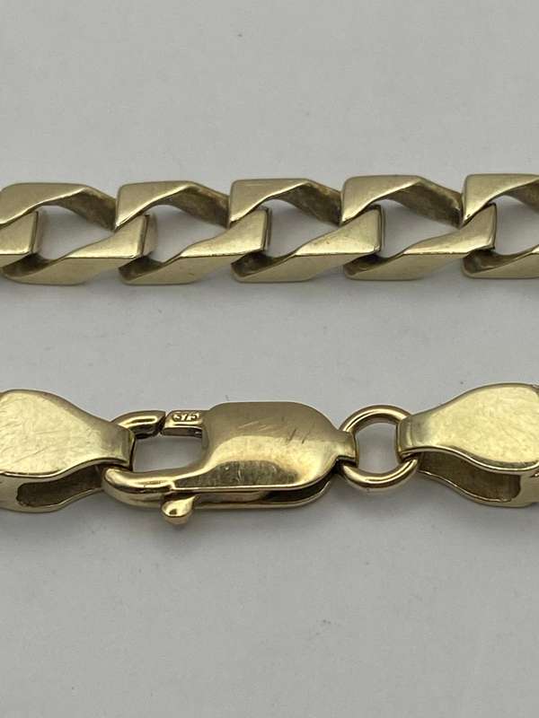 9k Yellow Gold Men's Curb Bracelet