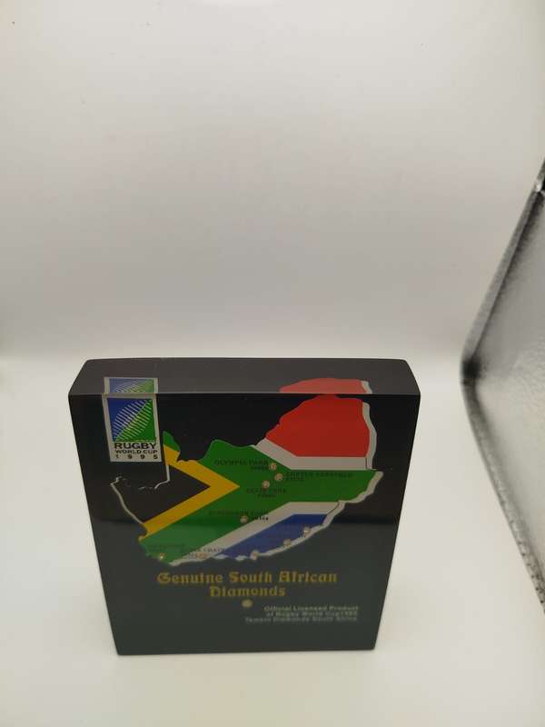 1995 Rugby World Cup Genuine South African Diamonds Commemorative Display