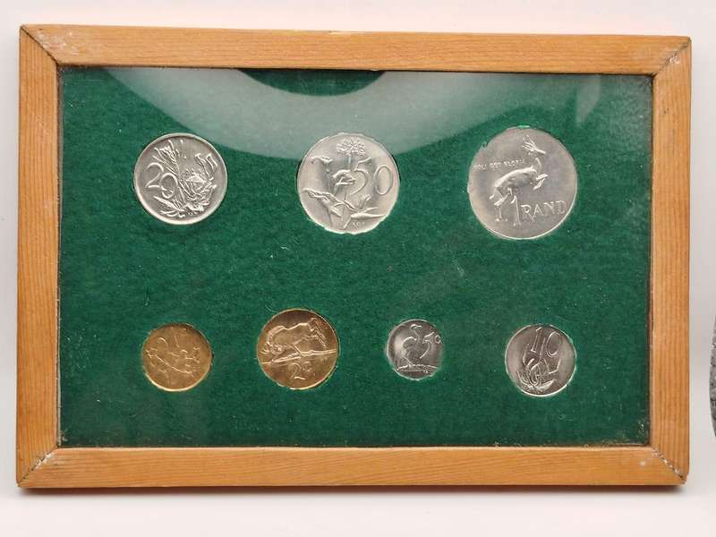 1988 South Africa Decimal Coin Set  Framed Display  7 Coins  Full Apartheid-Era Set  R1 to 1c