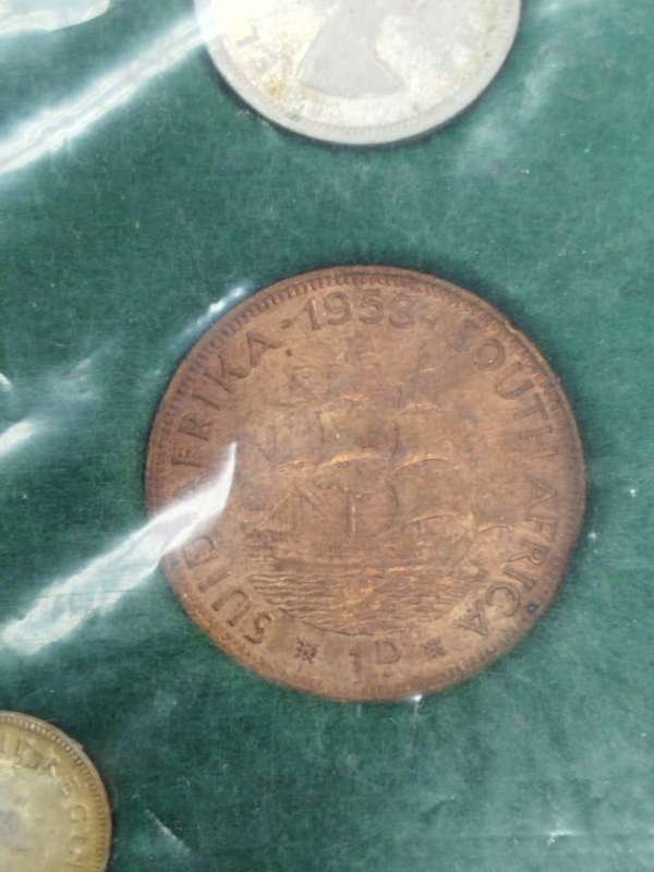 1953 South Africa Union Coin Set  Queen Elizabeth II First Year Issue | Silver & Bronze | 7 Coins |