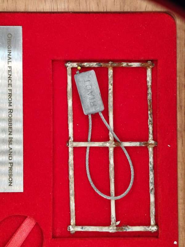 Robben Island Prison Fence Medallion  Original Heritage Artifact | Mandela-Era | COA + Display Box
