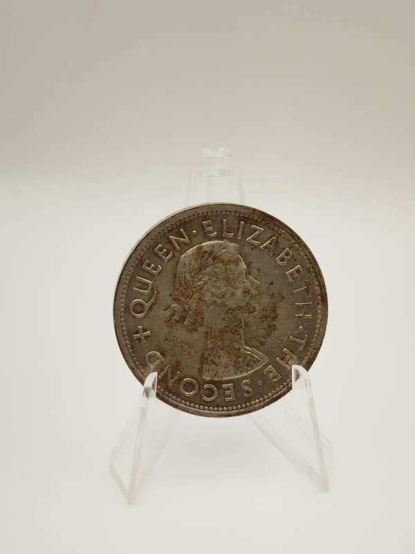 1953 Southern Rhodesia Crown  Queen Elizabeth II Coronation Coin | 50% Silver | Historical Colon