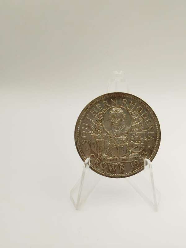1953 Southern Rhodesia Crown  Queen Elizabeth II Coronation Coin | 50% Silver | Historical Colon