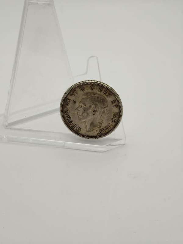 1944 Canada Silver 25 Cents Coin  King George VI  80% Silver  Historic WWII Issue