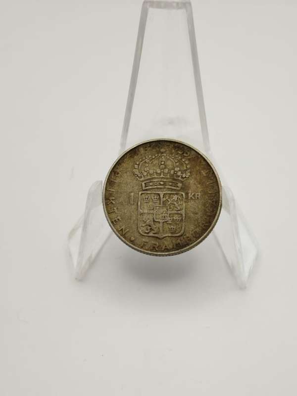1955 Sweden 1 Krona Silver Coin  King Gustaf VI Adolf  40% Silver  Historic Scandinavian Issue