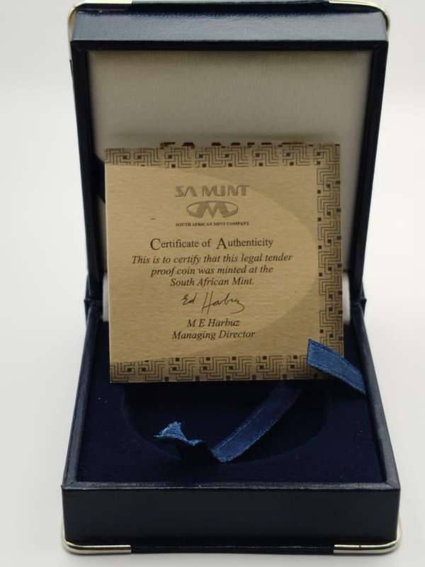  1999 R2 Great White Shark  Marine Series Proof Coin | SA Mint | Box + COA | 92.5% Silver  Rare