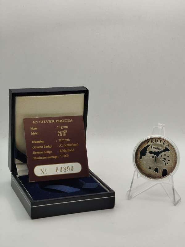  1995 R1 Silver Protea  Open Train Window RARE VARIANT | Industrial Revolution | Proof Coin | SA