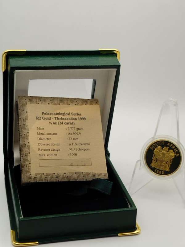  1999 R2 Thrinaxodon | 1/4 oz Fine Gold | SA Mint Palaeontological Series | COA + Box | Only 1,000