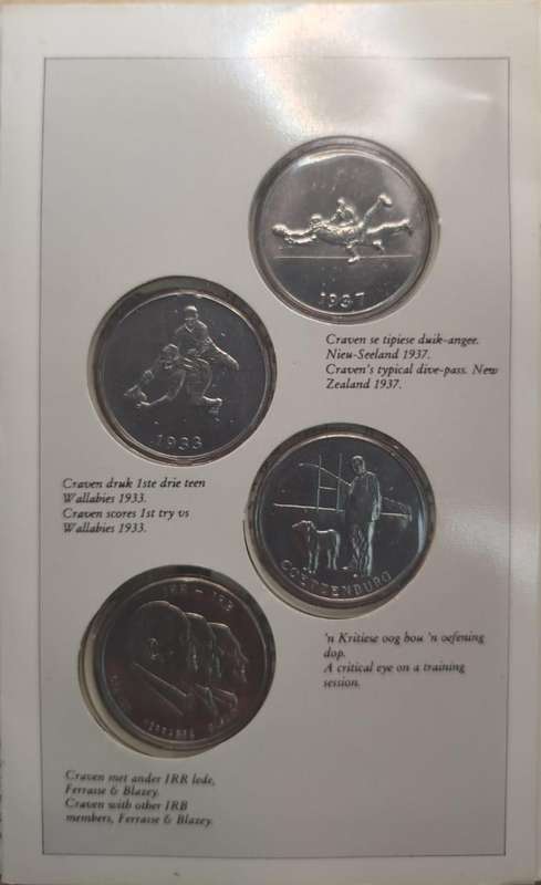 Danie Craven Commemorative Medallion Set  SA Rugby Legend & Craven Week Pioneer  SA Mint Edition