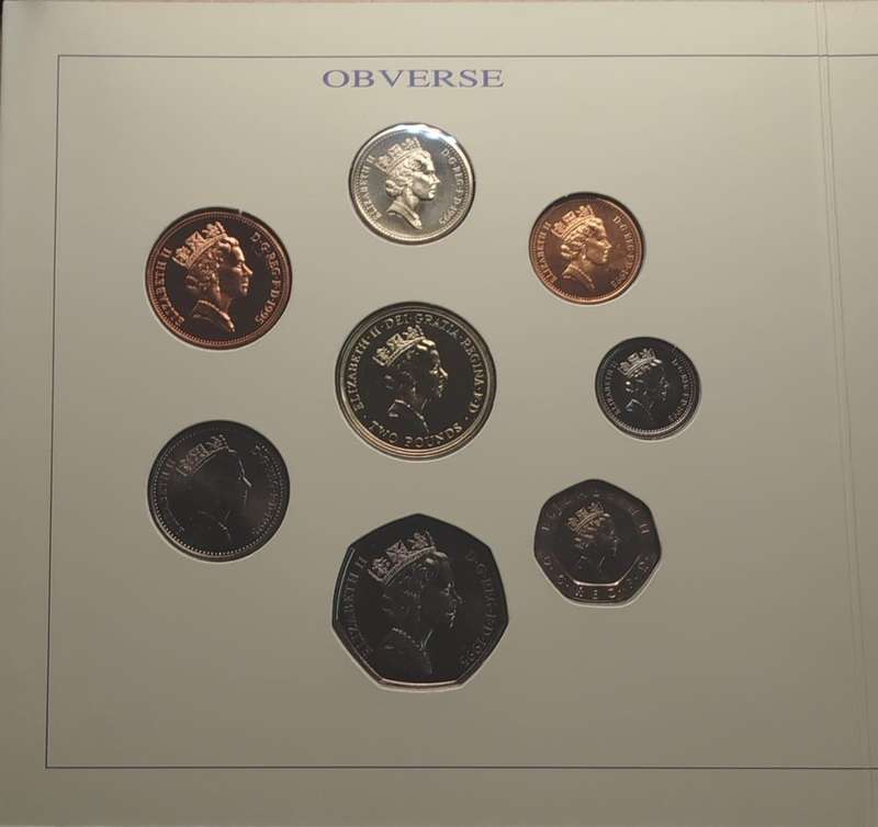  1995 United Kingdom Brilliant Uncirculated (BU) Coin Set  Royal Mint Official Issue  Complete