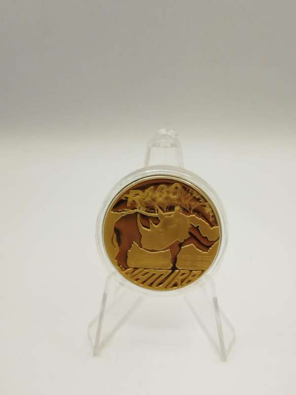  2010 R100 Natura Black Rhino  1oz 24ct Gold Proof Coin  RARE! 