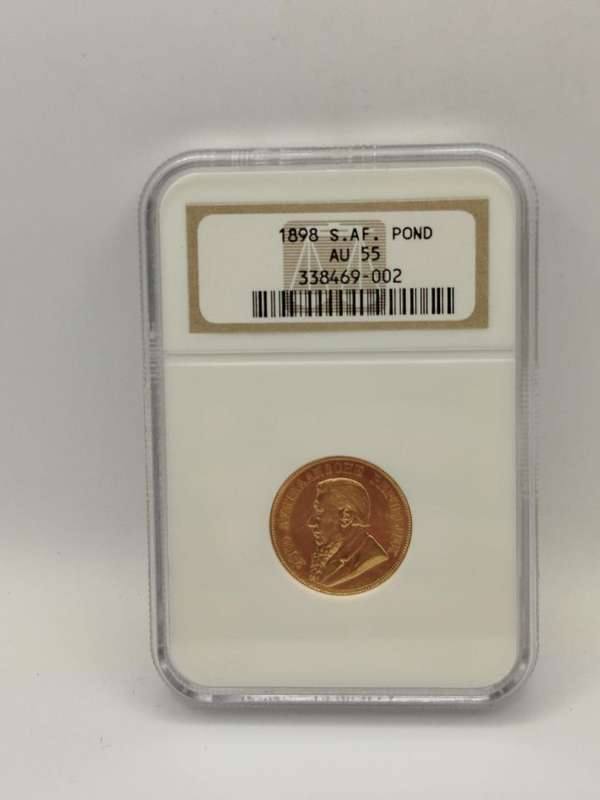  1898 ZAR 1 Pond Gold Coin  Graded AU55 by NGC | Paul Kruger | Rare Boer Republic Treasure