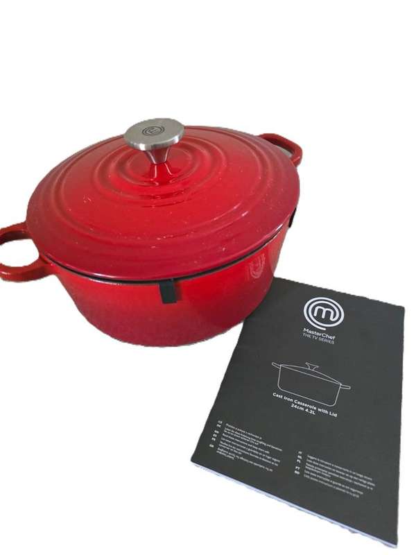 MasterChef Cast Iron Casserole with Lid 24cm 4.2L