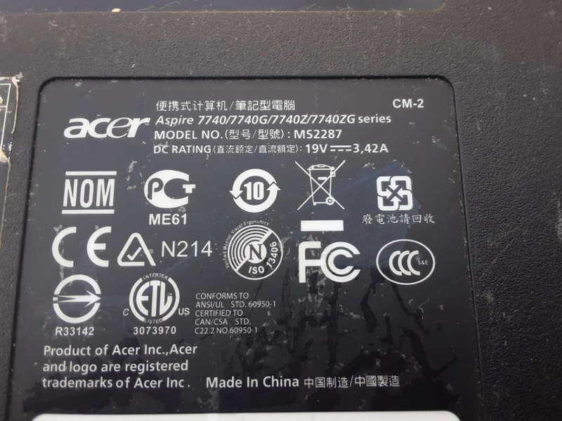 Faulty i3 Acer Aspire 7740 ( Death motherboard)